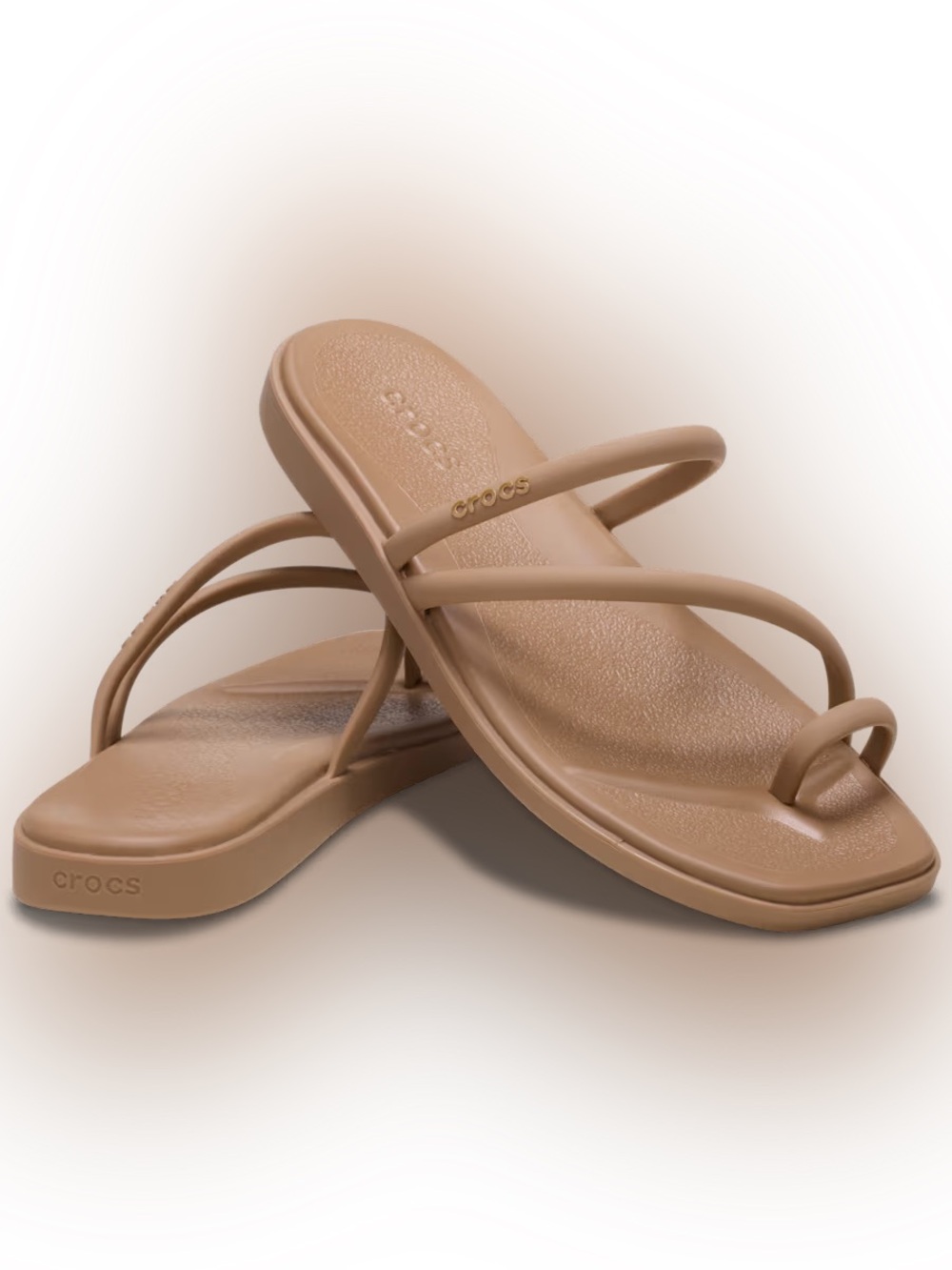 Crocs Miami toe loops sandals tan beige 6